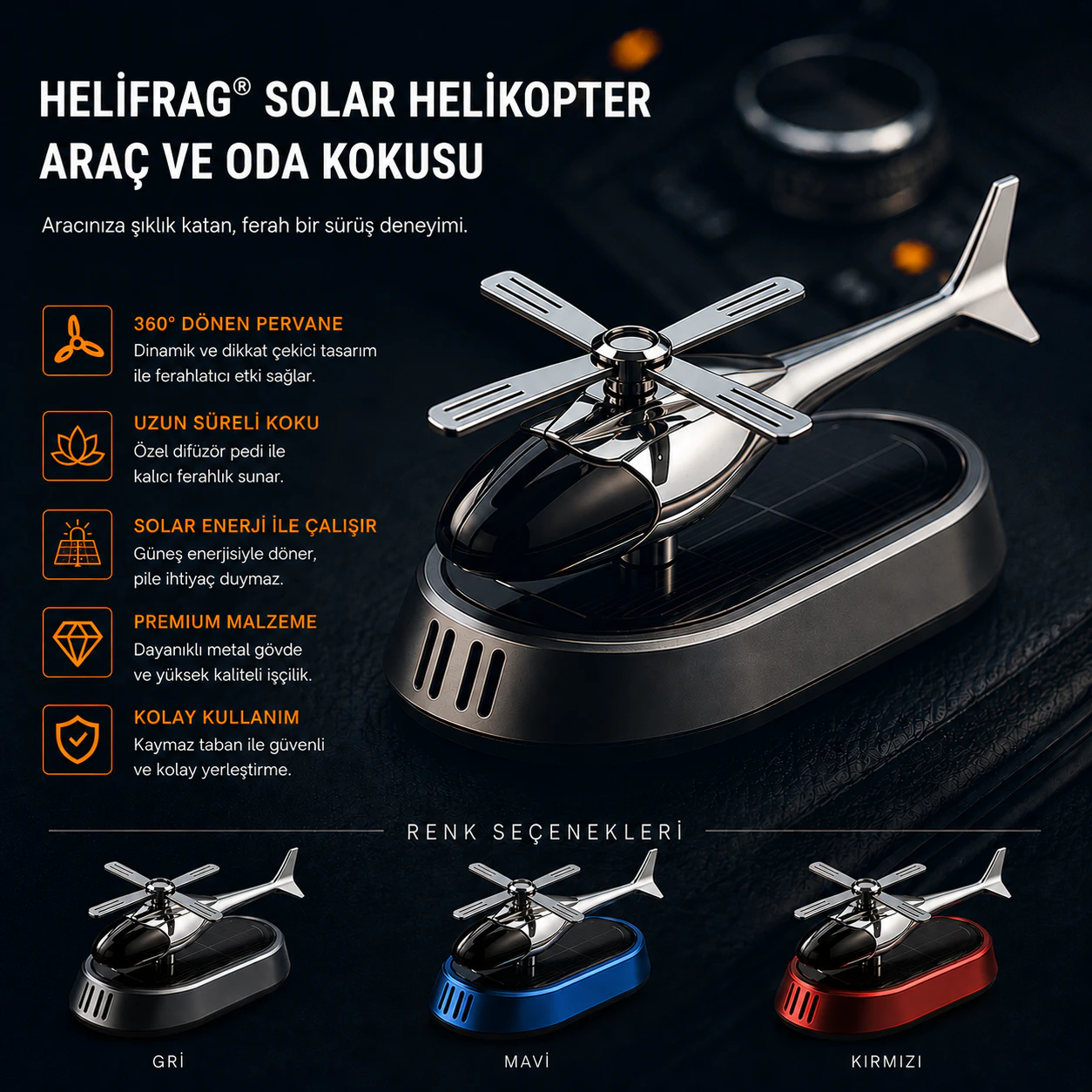 Helifrag Solar Helikopter Araç Kokusu